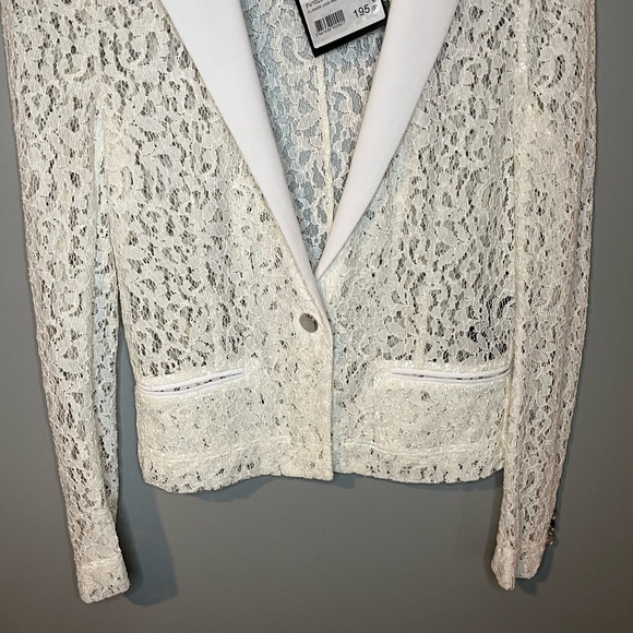NWT The Kooples Flower Lace and Crepe Jacket - Picture 7 of 13